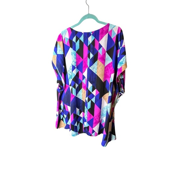 5 for $40 SALE! Lane Bryant Colorful Vneck Zip  Split Back Tunic size 24 - Picture 4 of 10